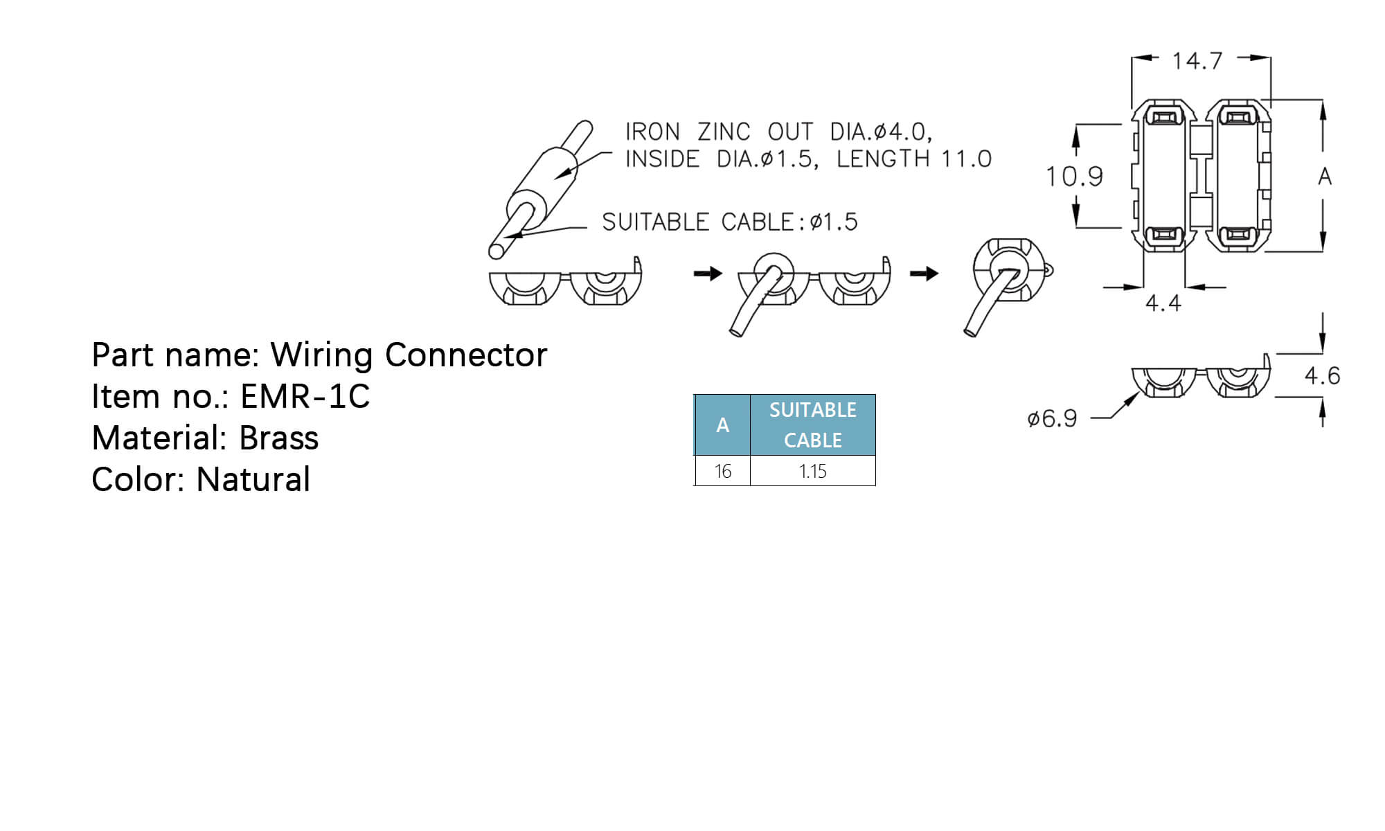 Wiring Connector EMR-1C